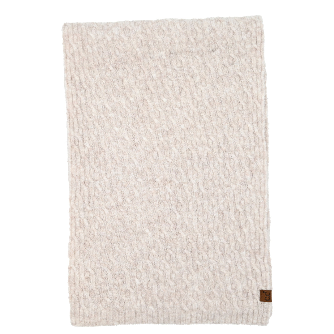 CHAIN LINK CABLE SCARF - OATMEAL