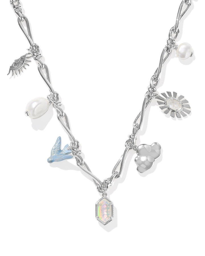 KENDRA SCOTT MELODY CHARM NECKLACE - SILVER NEUTRAL MIX