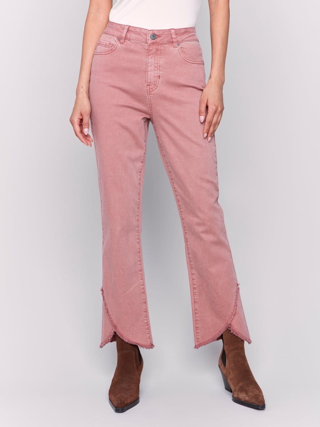 FRONT TULIP HEM PANTS - WOODROSE