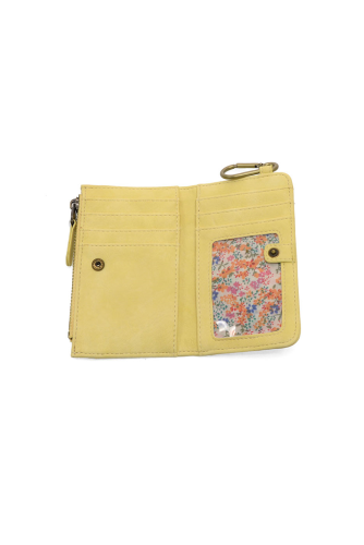 BOBBIE BIFOLD WALLET W/CARABINER - PASTEL YELLOW