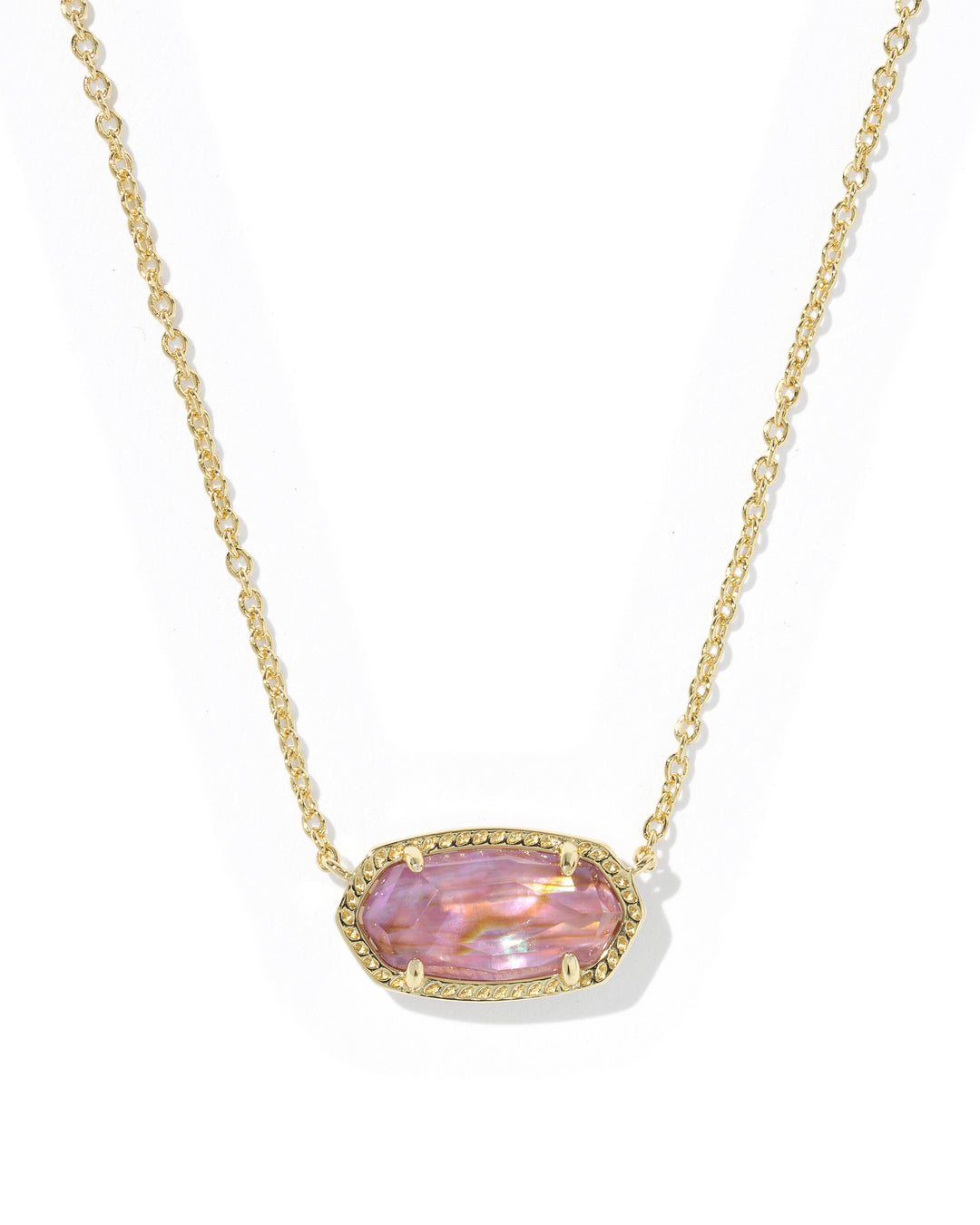 KENDRA SCOTT ELISA PENDANT NECKLACE - GOLD LIGHT MAUVE ILLUSION