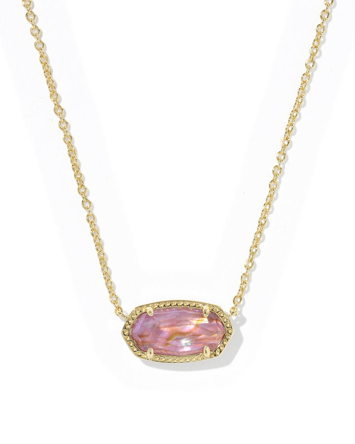 KENDRA SCOTT ELISA PENDANT NECKLACE - GOLD LIGHT MAUVE ILLUSION