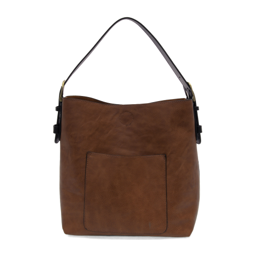 CLASSIC HOBO HANDBAG - PECAN W/BLACK HANDLE