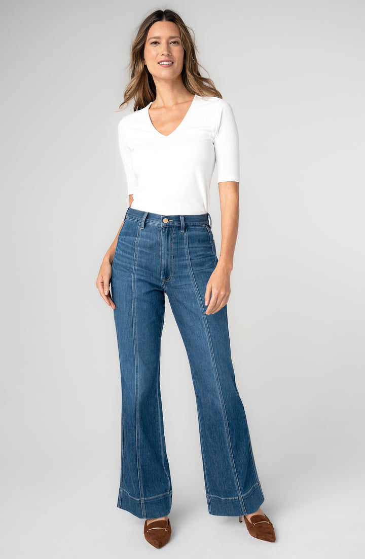 RELAXED HIGH RISE SEAMED BOOTCUT JEANS - 30" INSEAM - BAYSHORE