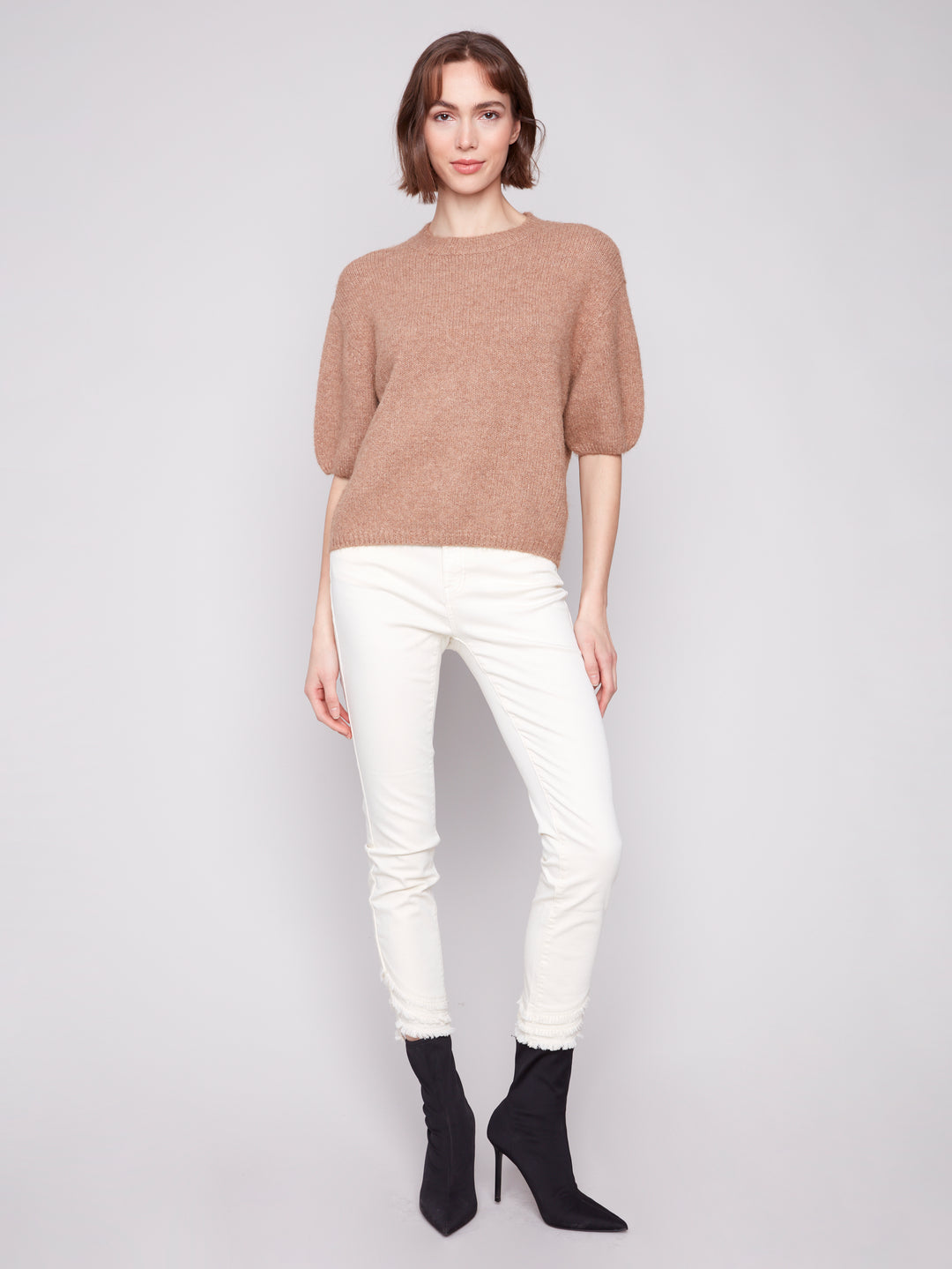 BALLOON ELBOW SLEEVE SWEATER - SESAME