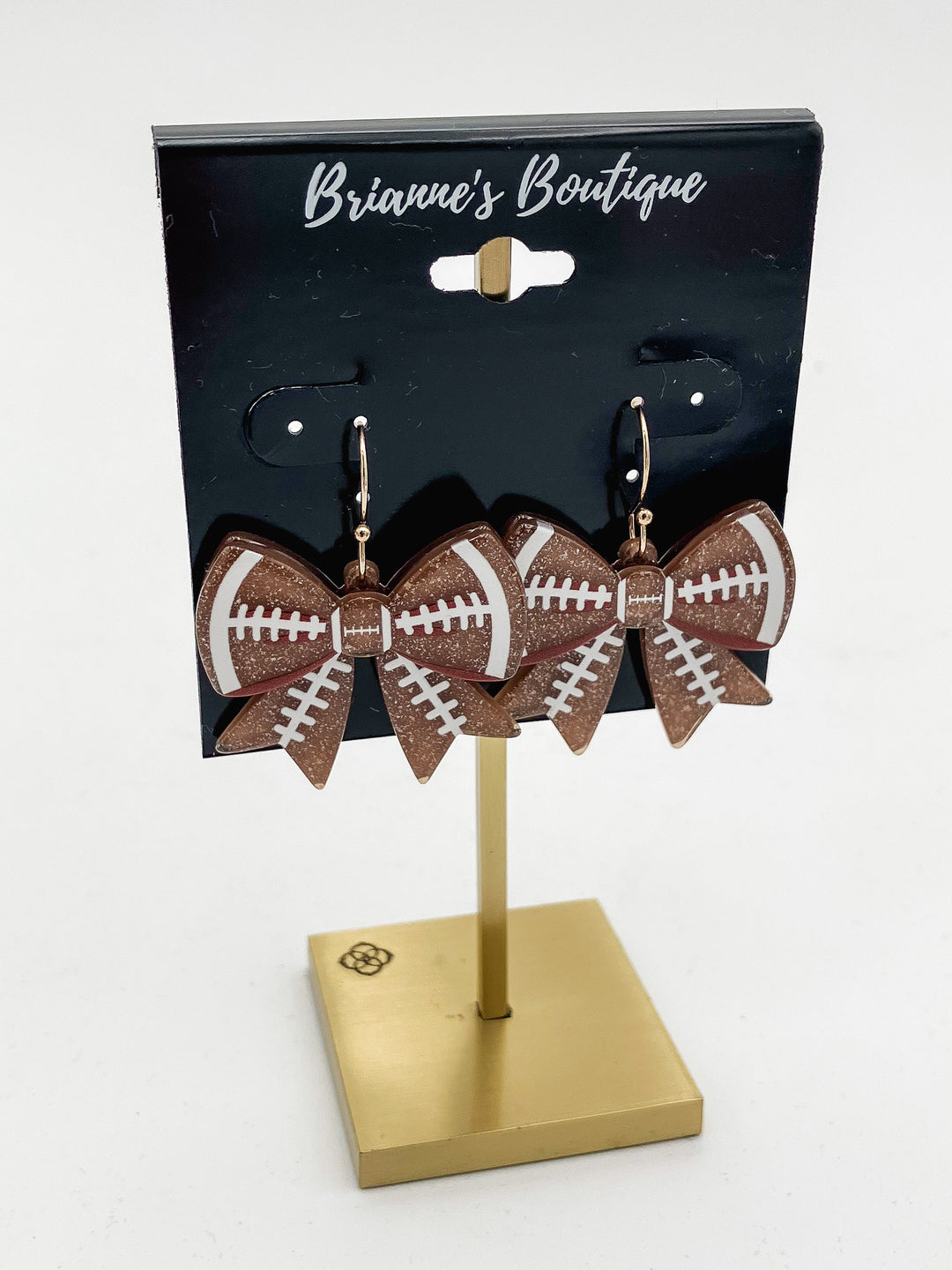 FOOTBALL BOW DROP EARRINGS