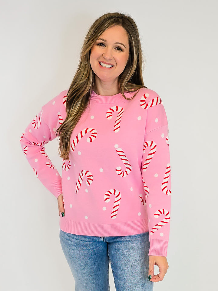 CANDY CANE PULLOVER - PINK