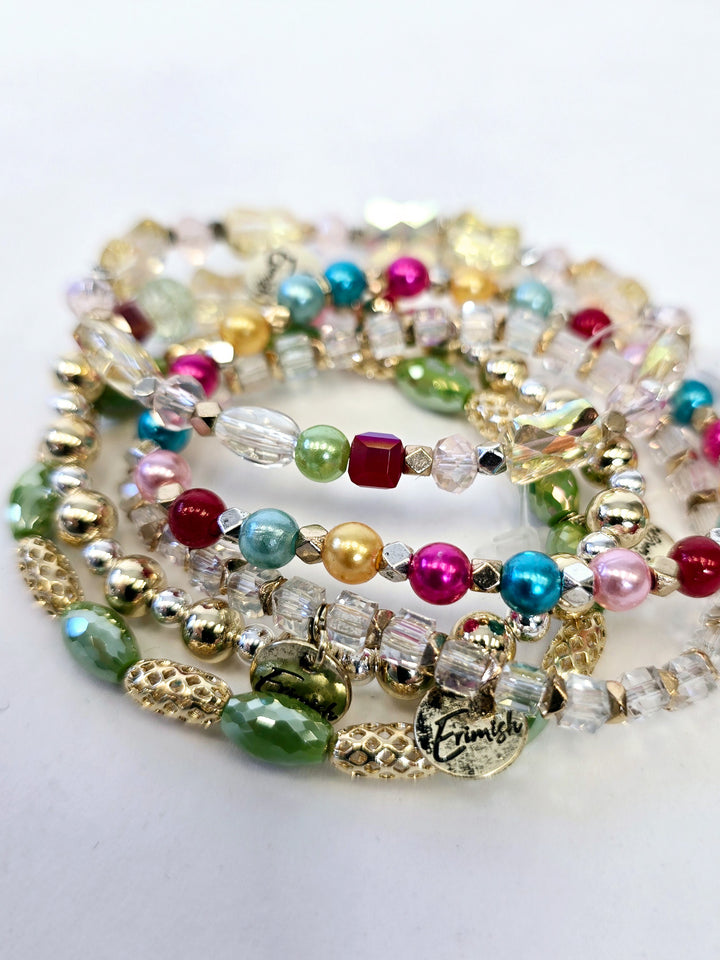 MIX STRETCH BRACELETS S/5 - BAKER GOLD