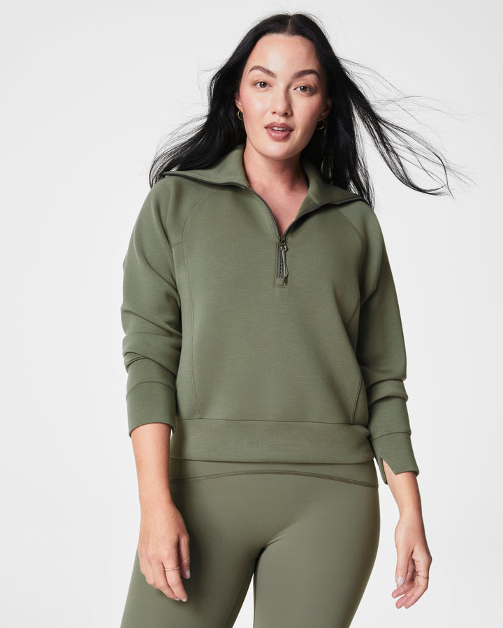 SPANX AIRESSENTIALS HALF ZIP - CLOVER