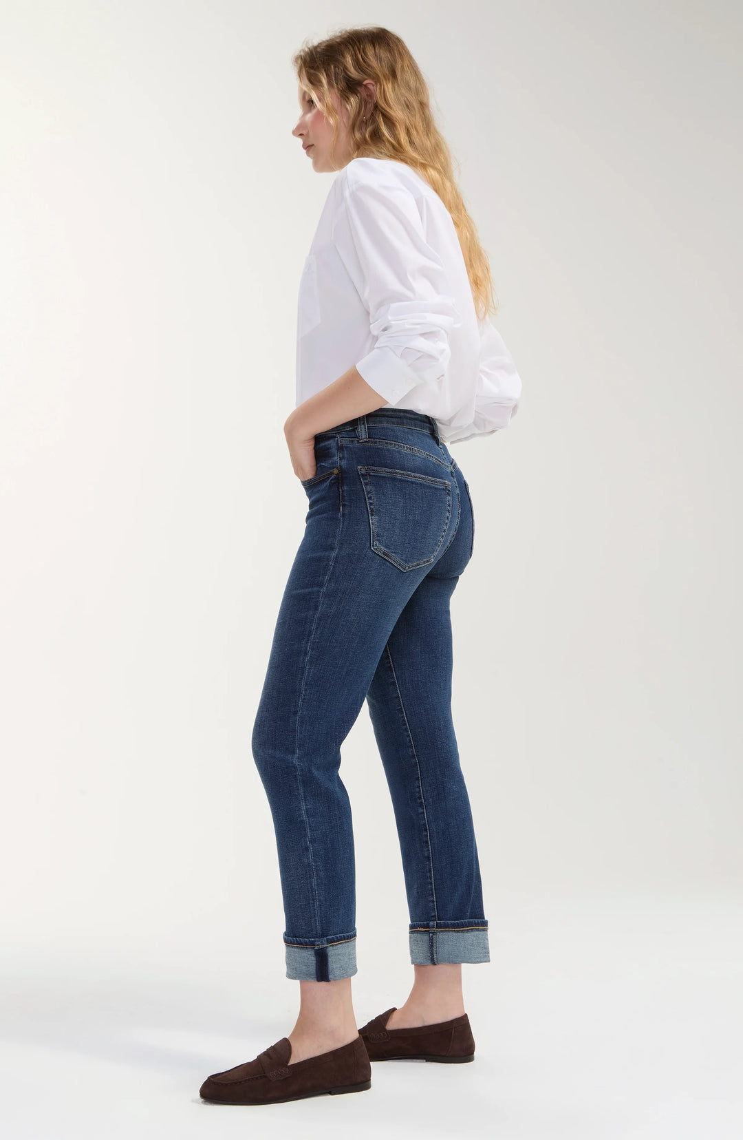 PETITE MARLEY GIRLFRIEND CUFFED JEANS 25/28" INSEAM - RUSHLAND