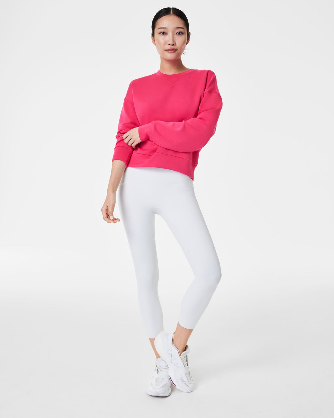 SPANX AIRESSENTIAL CREW TOP - CERISE PINK