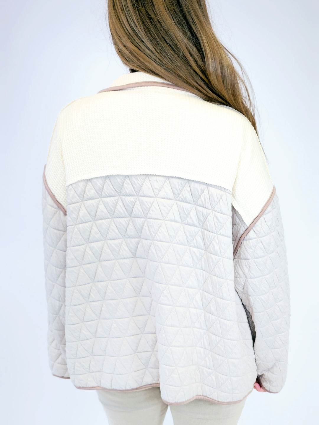 OVERSIZED TEXTURED OPEN SHACKET - CREAM