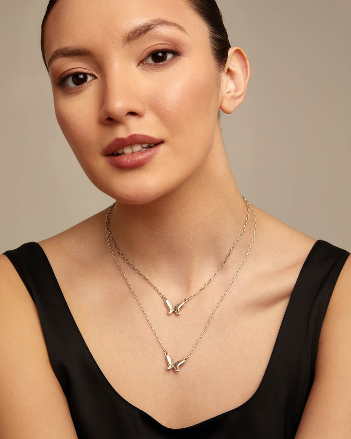 DOUBLEFLY NECKLACE - SILVER