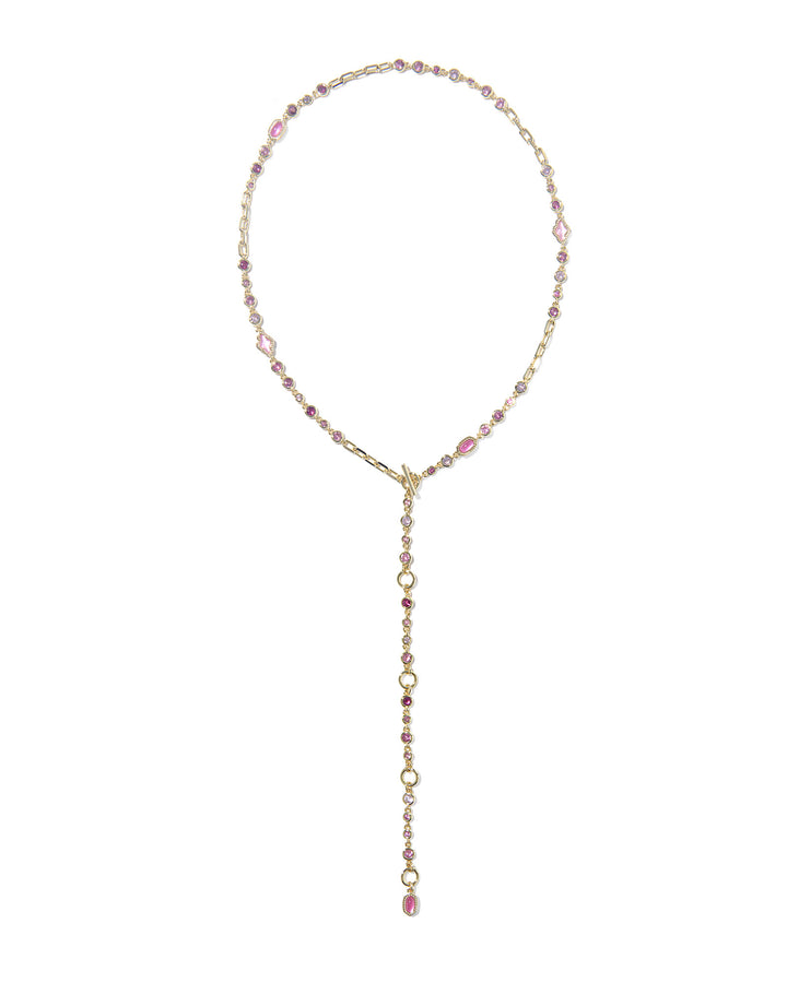 KENDRA SCOTT MINI ELISA ABBIE STRAND NECKLACE - GOLD PINK MIX