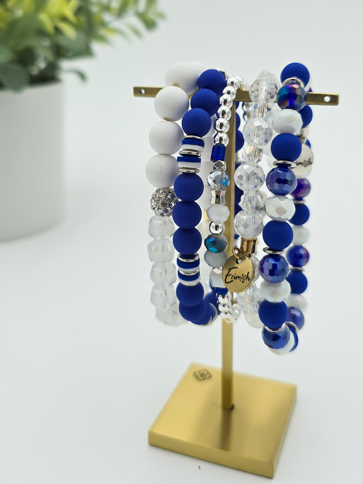 GAME DAY STACK BRACELET - BLUE/WHITE