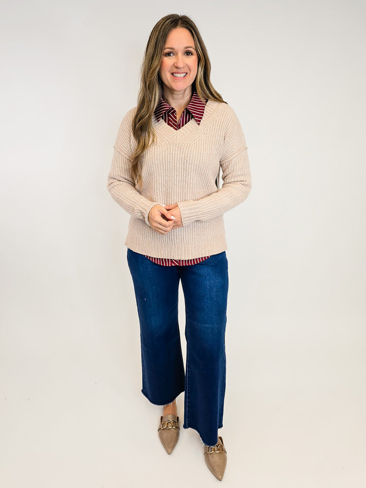 SUPER SOFT MARLED SWEATER - OATMEAL