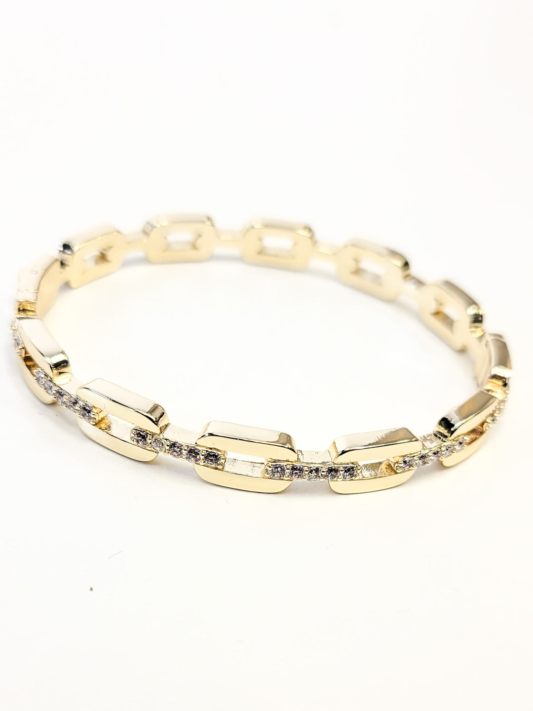 PUSH LOCK BANGLE ROPE TWO TONE - GOLD SILVER