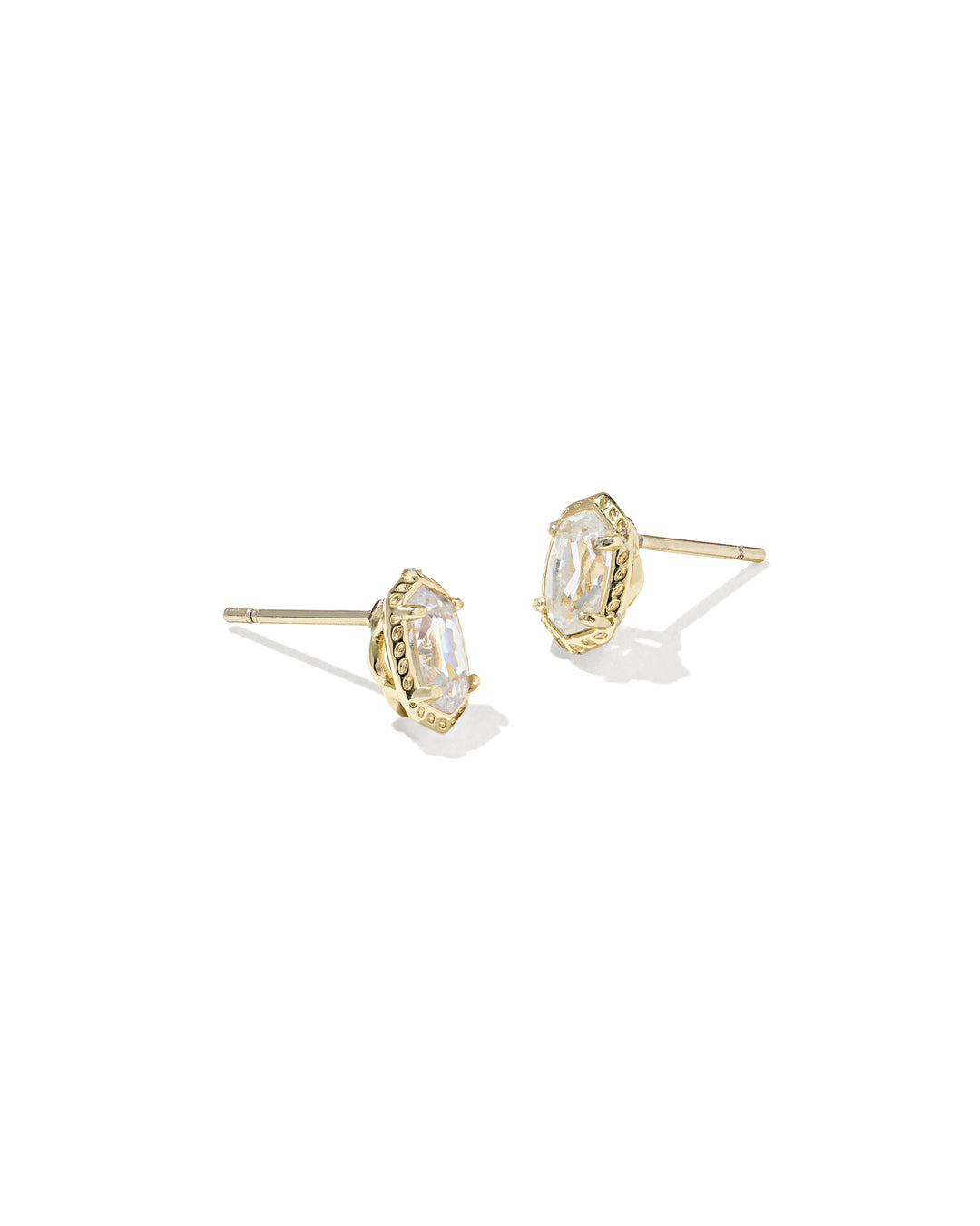 KENDRA SCOTT MINI ELLIE LUXE STUD EARRINGS - GOLD WHITE CZ
