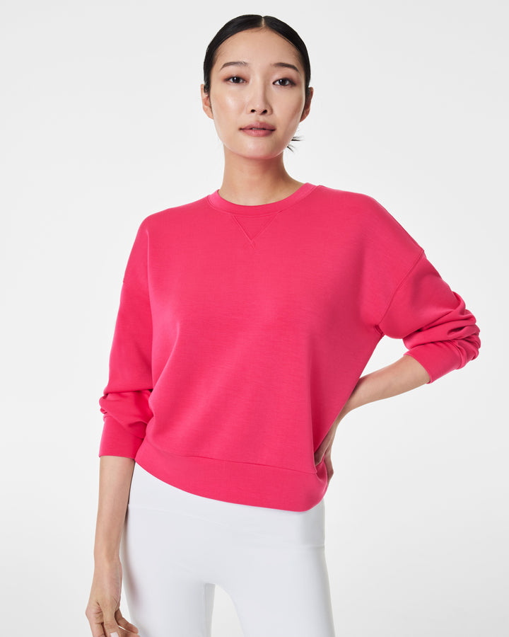 SPANX AIRESSENTIAL CREW TOP - CERISE PINK