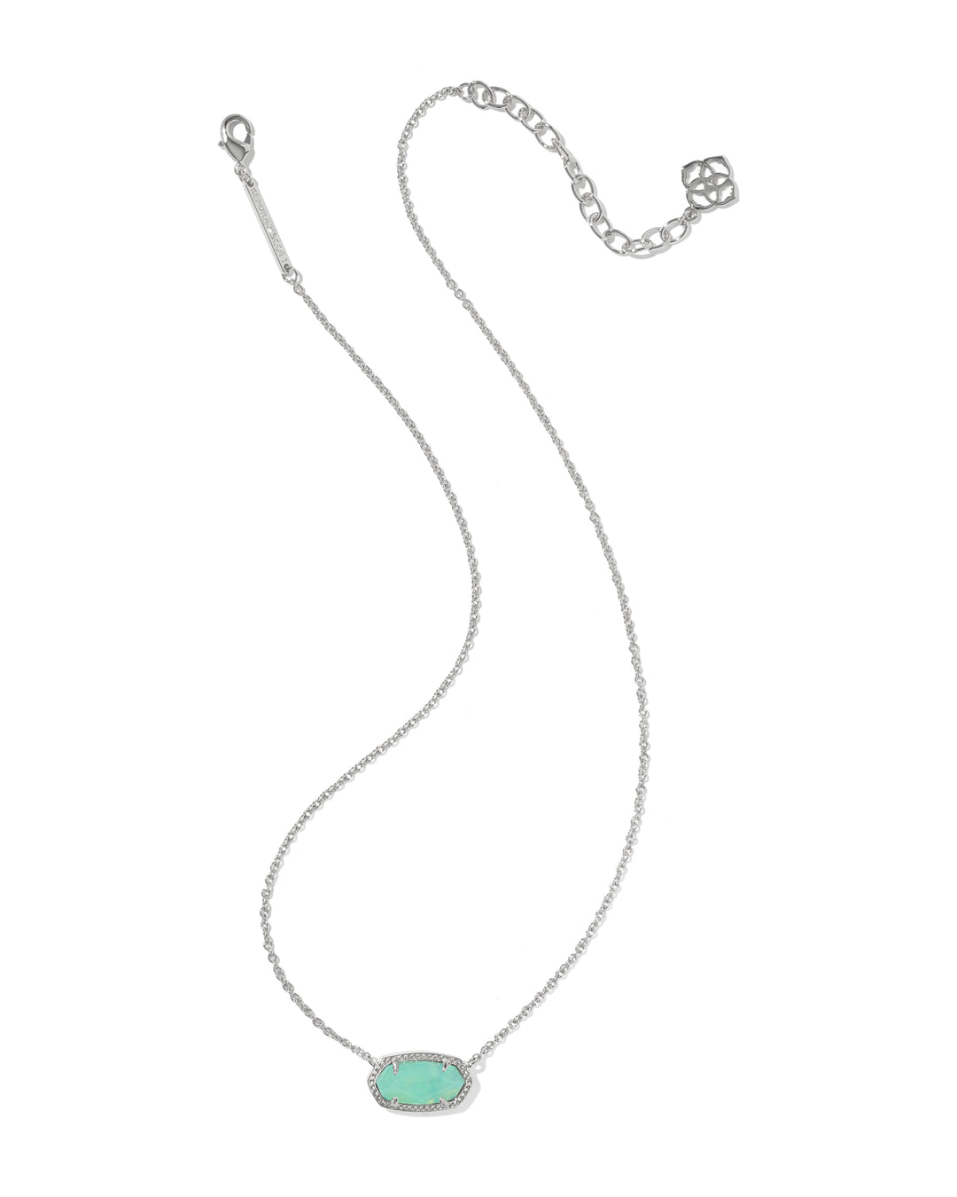 KENDRA SCOTT ELISA PENDANT NECKLACE - SILVER MINT IRIDESCENT ABALONE