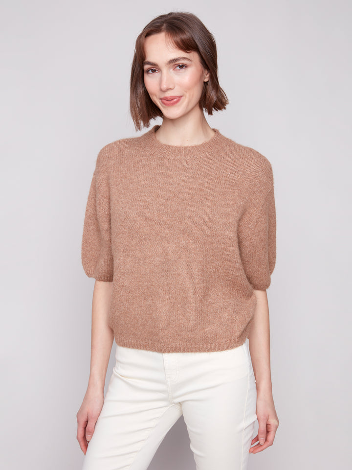 BALLOON ELBOW SLEEVE SWEATER - SESAME