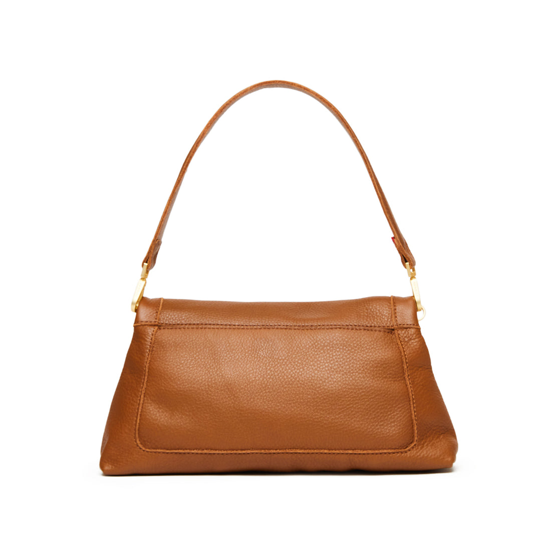 HAMMITT MEDIUM BEVERLY HANDBAG - MAHOGANY PEBBLE/BRUSHED GOLD