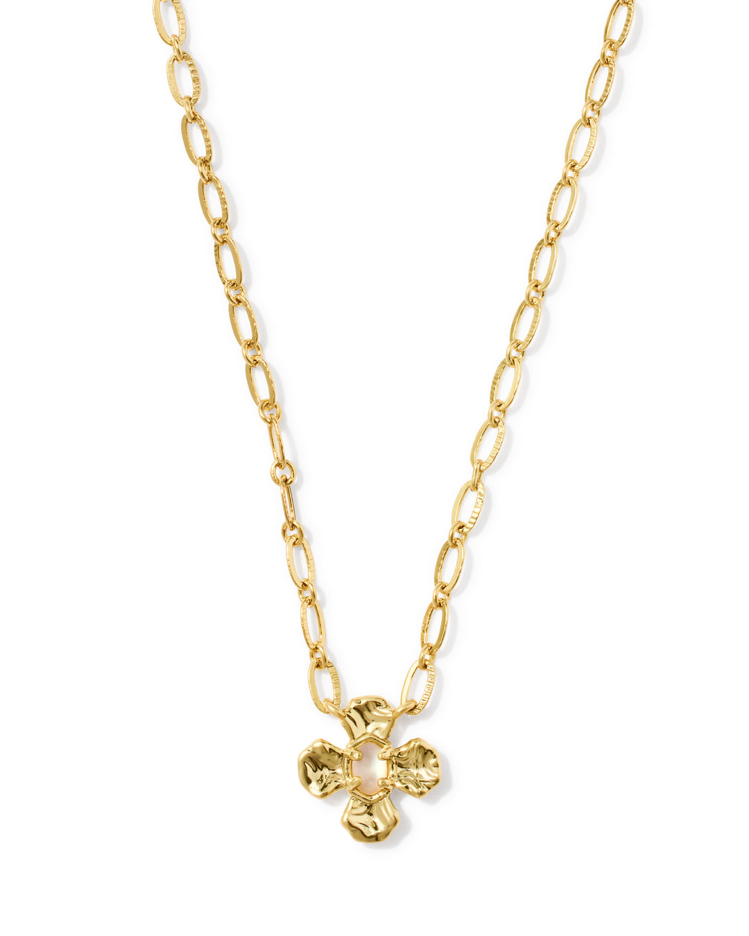 KENDRA SCOTT LEANNE SHORT PENDANT NECKLACE - GOLD NATURAL MOP