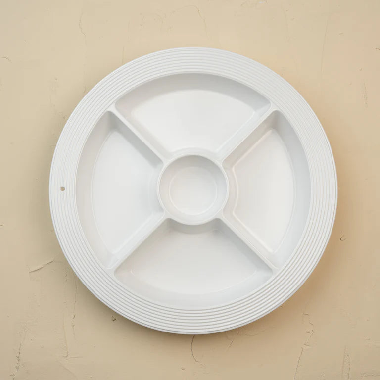 melamine divided dish- pinstripes