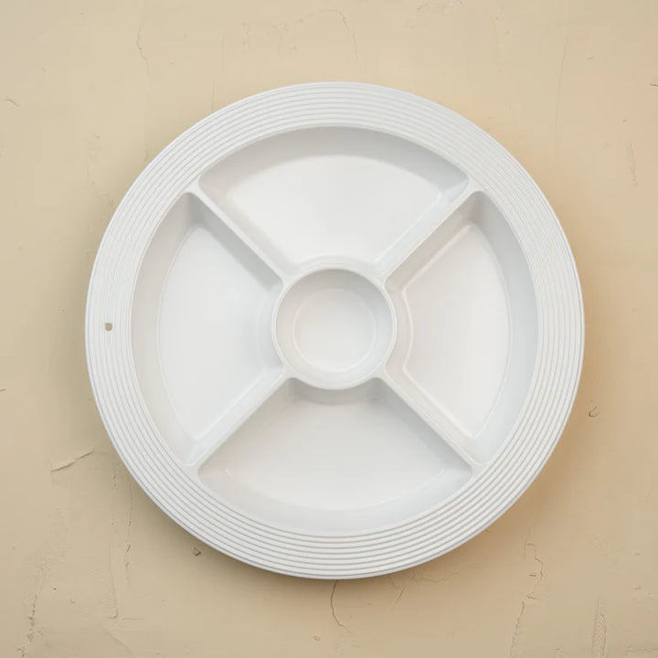 melamine divided dish- pinstripes
