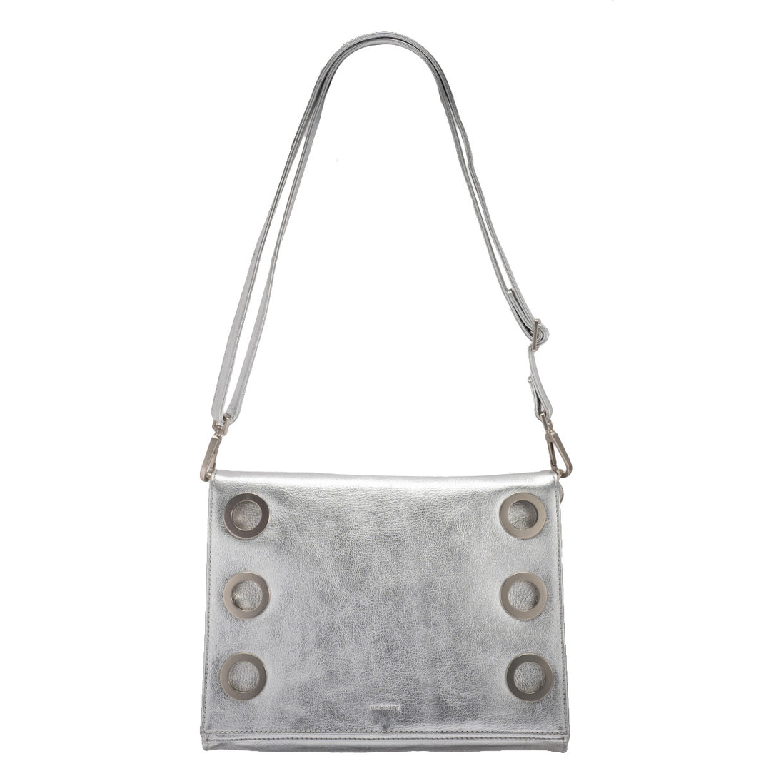 HAMMITT MONTANA CLUTCH LARGE CROSSBODY - SIDEWALK SILVER/BRUSHED SILVER