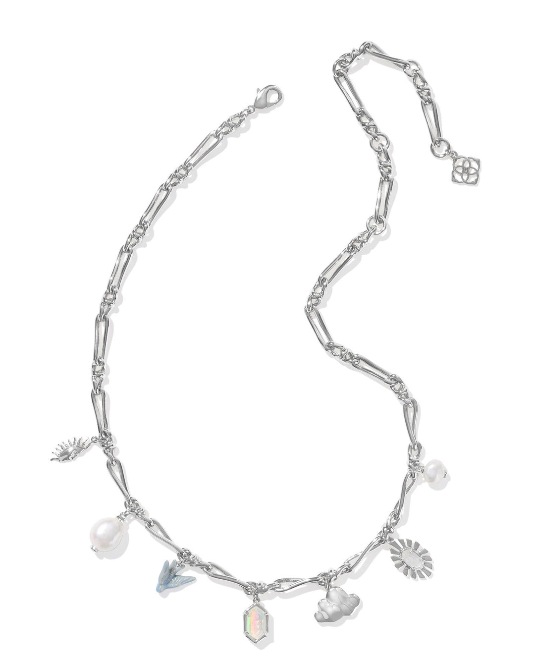 KENDRA SCOTT MELODY CHARM NECKLACE - SILVER NEUTRAL MIX