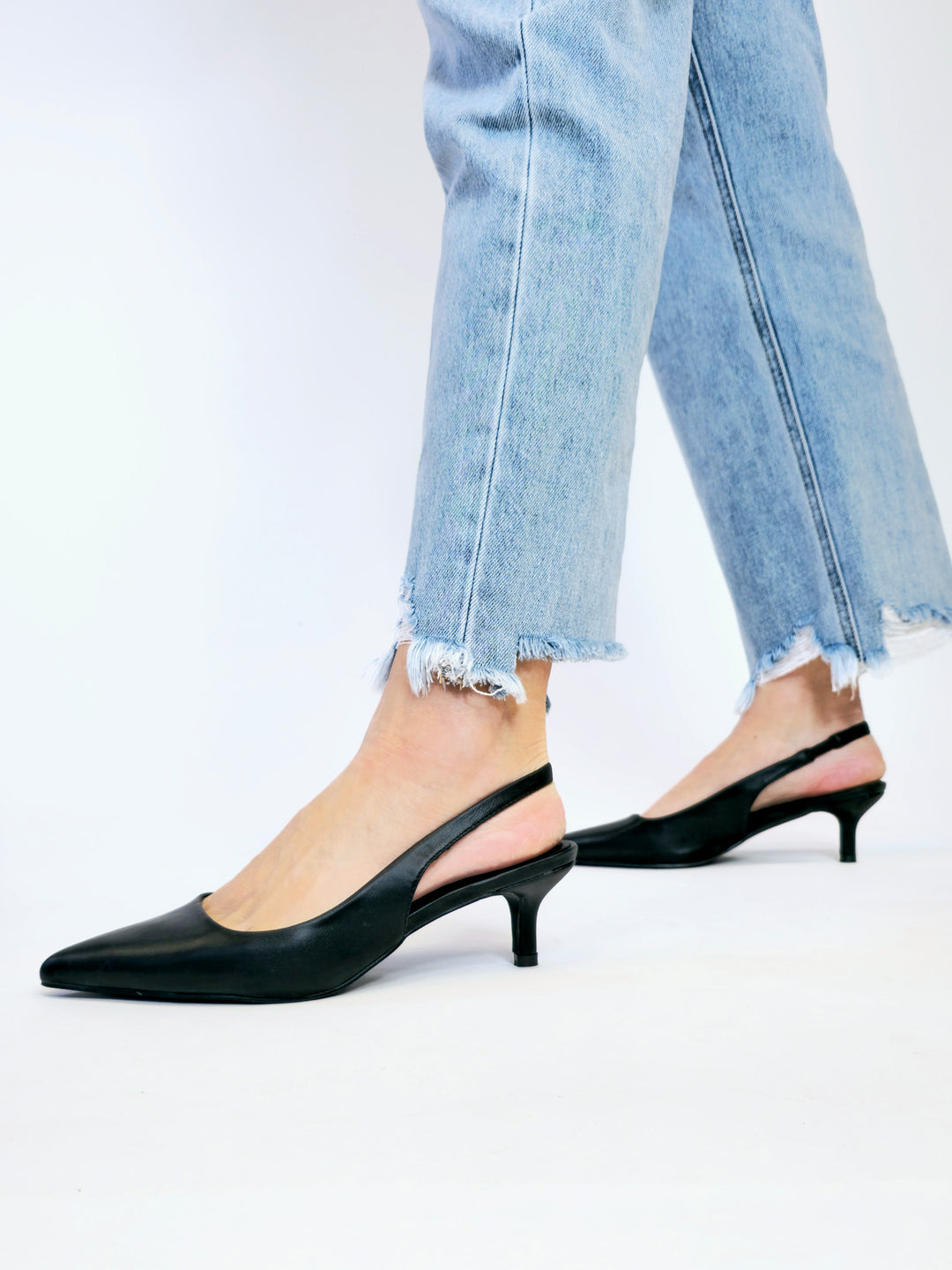 MATISSE GRAZIA SLINGBACK KITTEN HEEL - BLACK