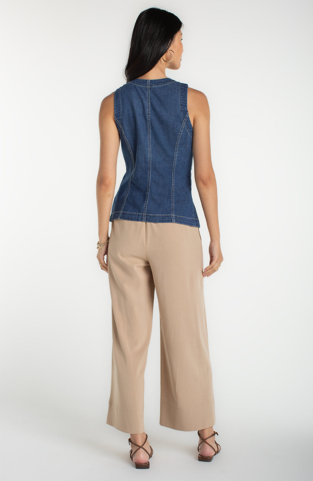 CREW NECK SPLIT FRONT VEST - WILDER