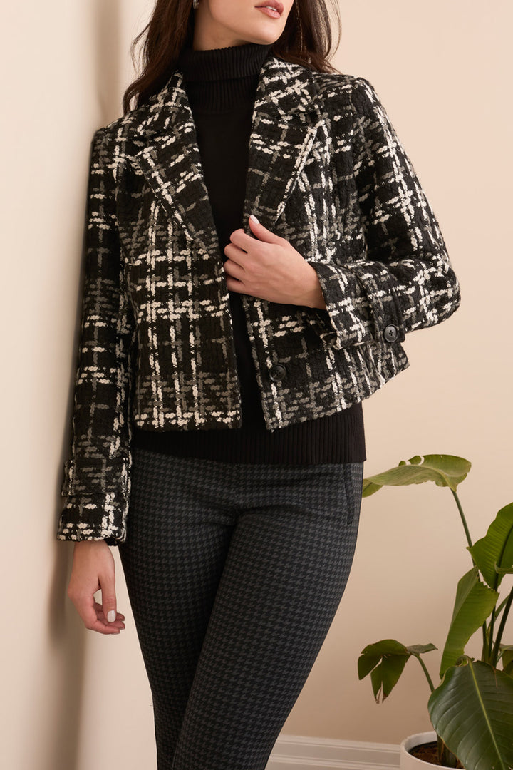LONG SLEEVE LINED BLAZER W/POCKETS - BLACK