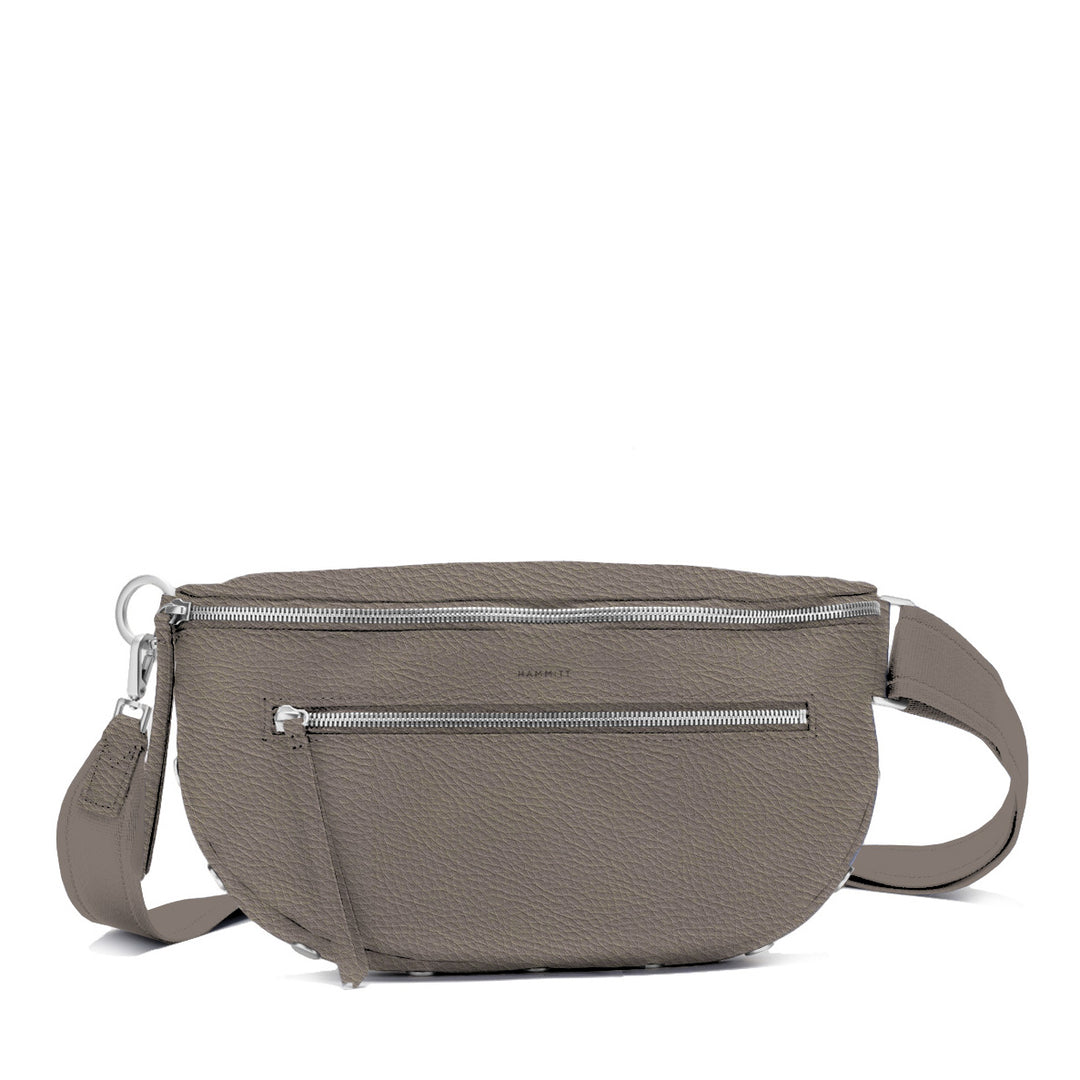 HAMMITT CHARLES CROSSBODY LARGE - PEWTER PEBBLE/BRUSHED SILVER