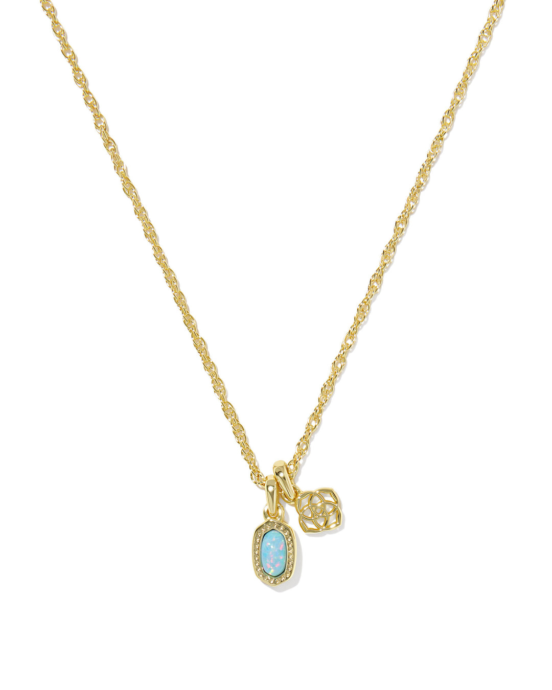 KENDRA SCOTT MINI ELISA DIRA NECKLACE - GOLD BLUE OPAL