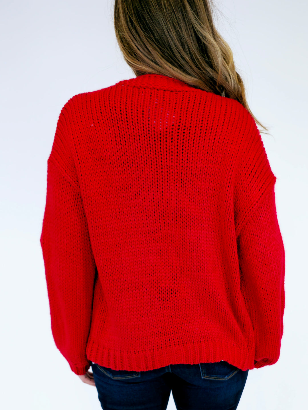 SNOWFLAKE CARDIGAN - RED