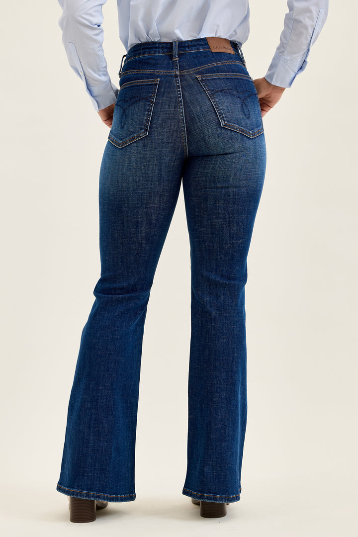 JUDY BLUE HW CHARLOTTE FLARE JEANS - MODERN INDIGO - 33" INSEAM