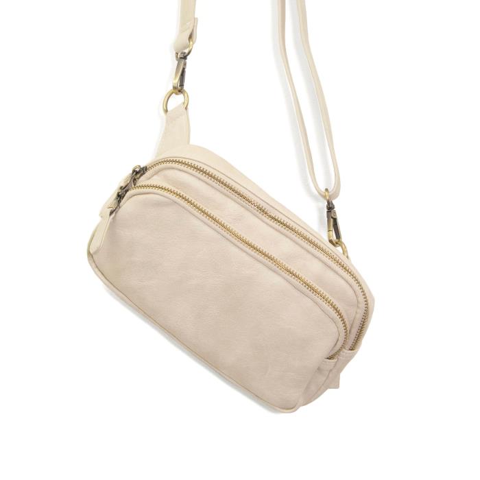 KYLIE DOUBLE ZIP SLING/BELT BAG - LINEN