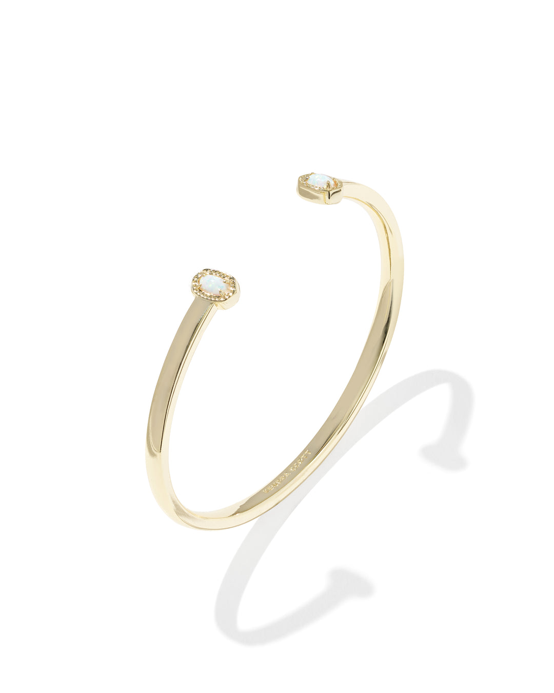 KENDRA SCOTT MINI ELTON CUFF BRACELET - GOLD BRIGHT WHITE OPAL S/M