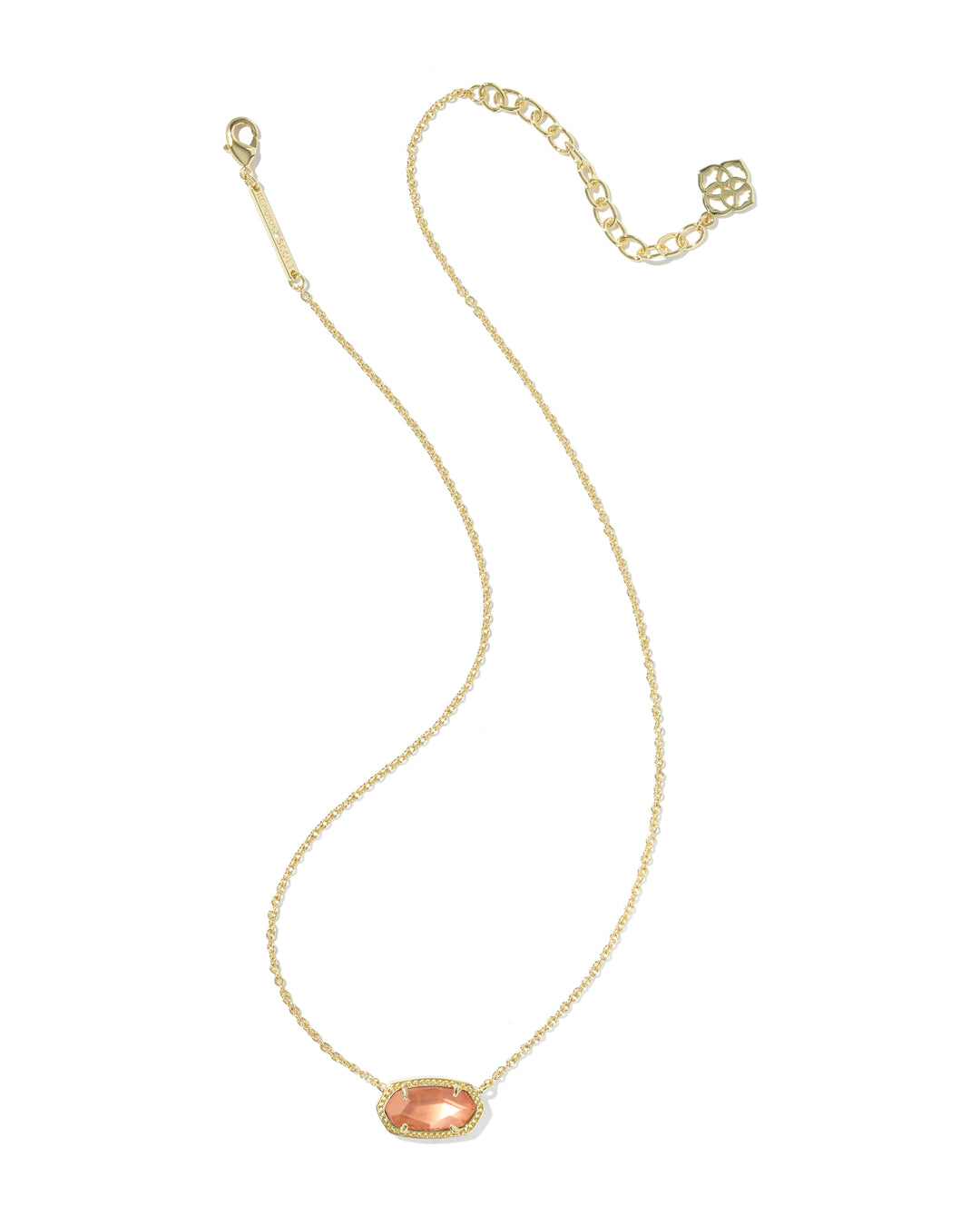 KENDRA SCOTT ELISA PENDANT NECKLACE - GOLD BURNT ORANGE MOP