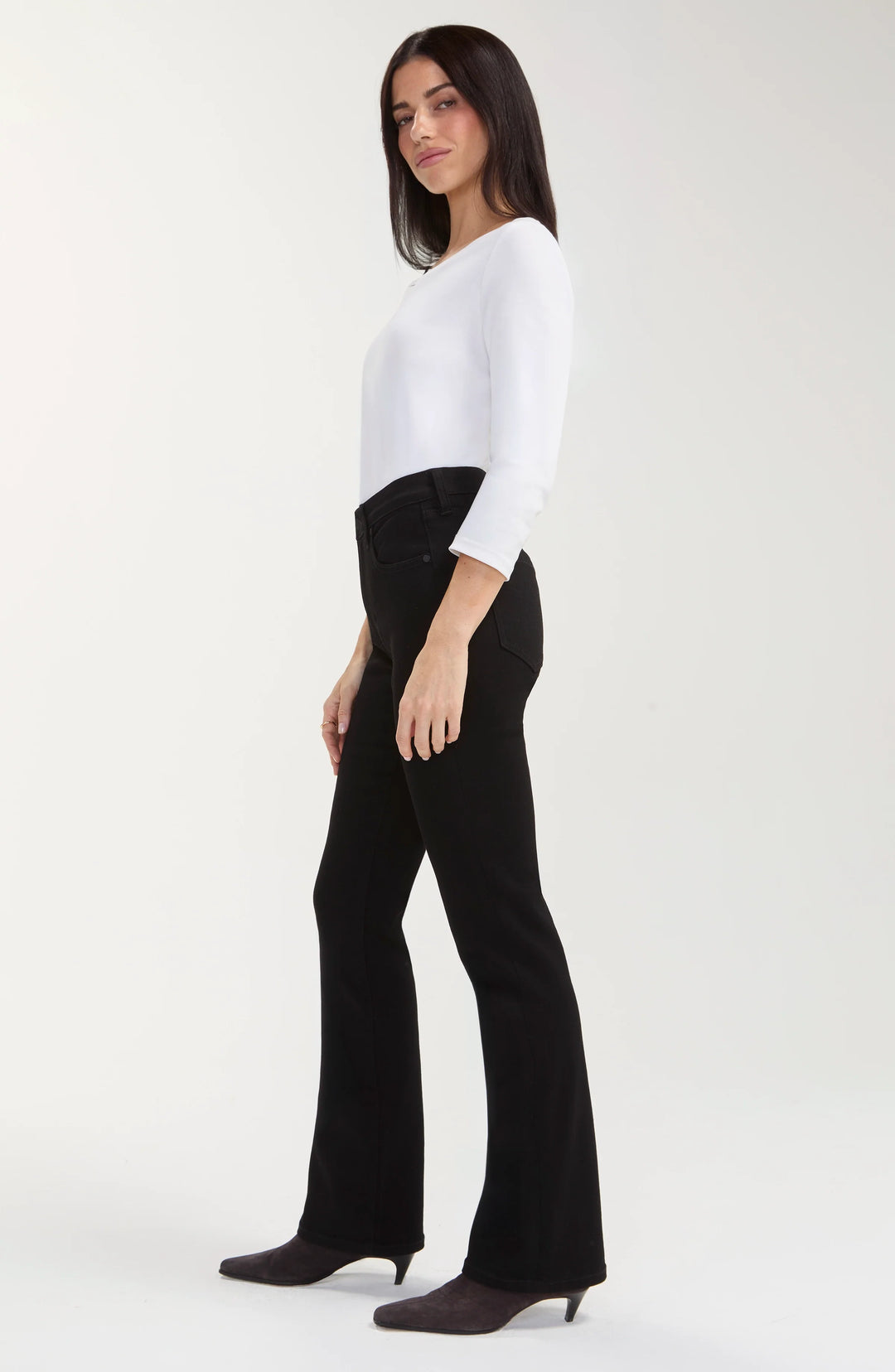 BOBBIE BABY BOOT CUT JEANS - 32" INSEAM - BLACK RINSE