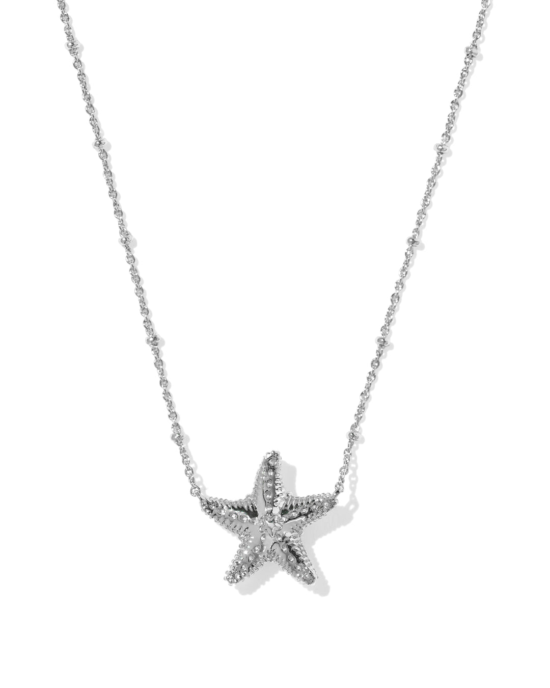 KENDRA SCOTT PARKER STARFISH SHORT PENDANT NECKLACE - SILVER NATURAL MOP