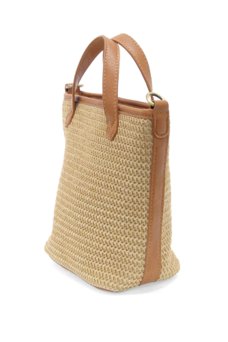 MINI BUCKET CROSSBODY - NATURAL STRAW