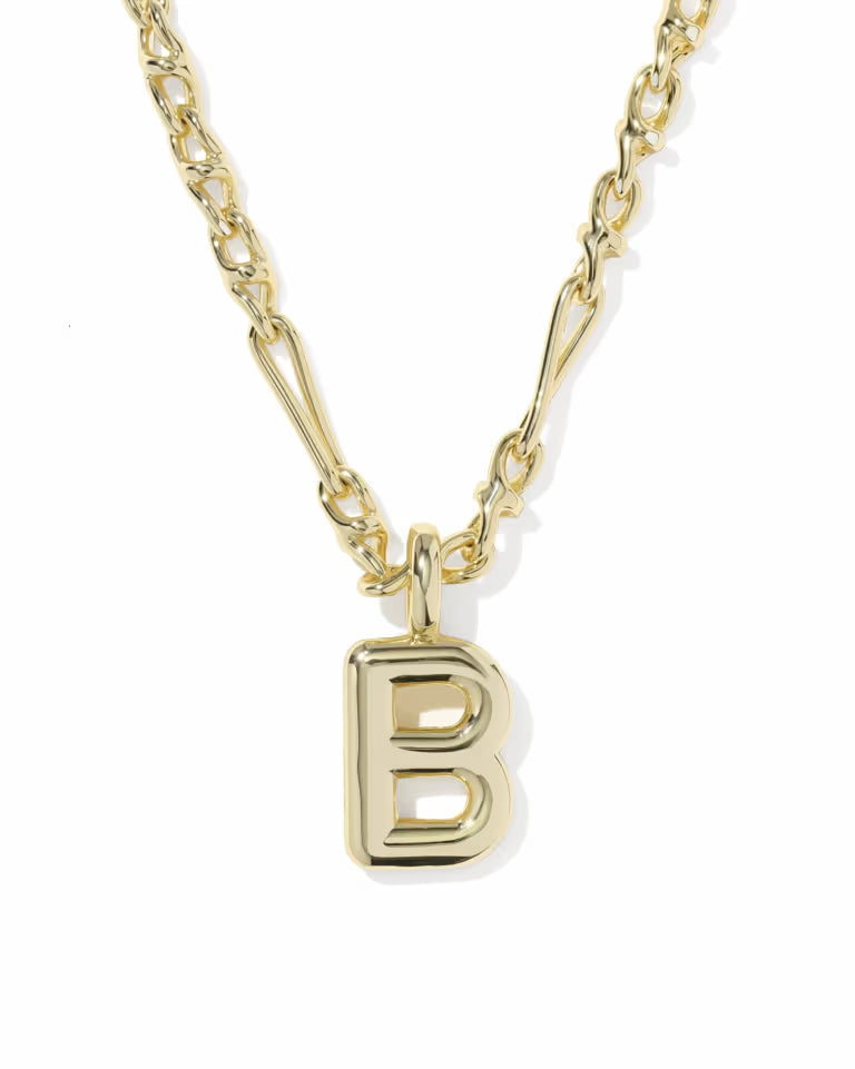KENDRA SCOTT BUBBLE LETTER B SHORT PENDANT NECKLACE - GOLD