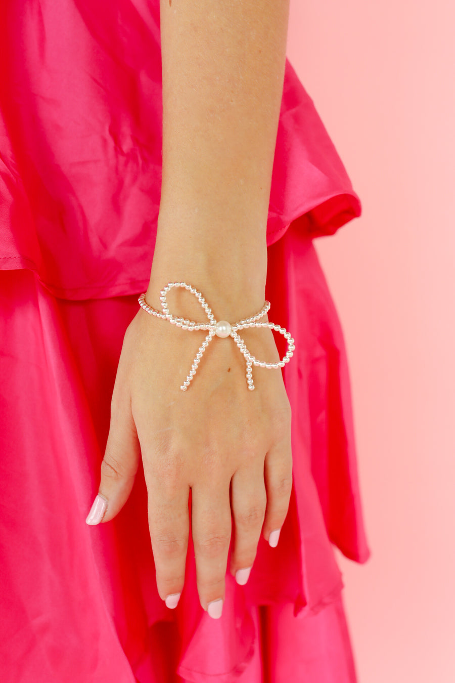 6.75" BOW BRACELET - SILVER