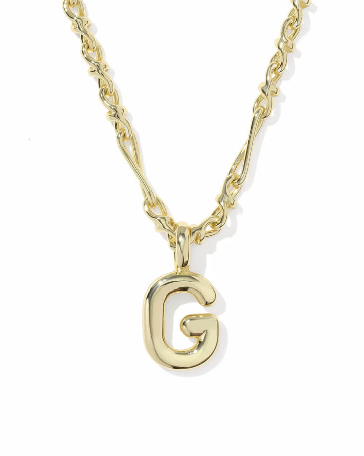 KENDRA SCOTT BUBBLE LETTER G SHORT PENDANT NECKLACE - GOLD