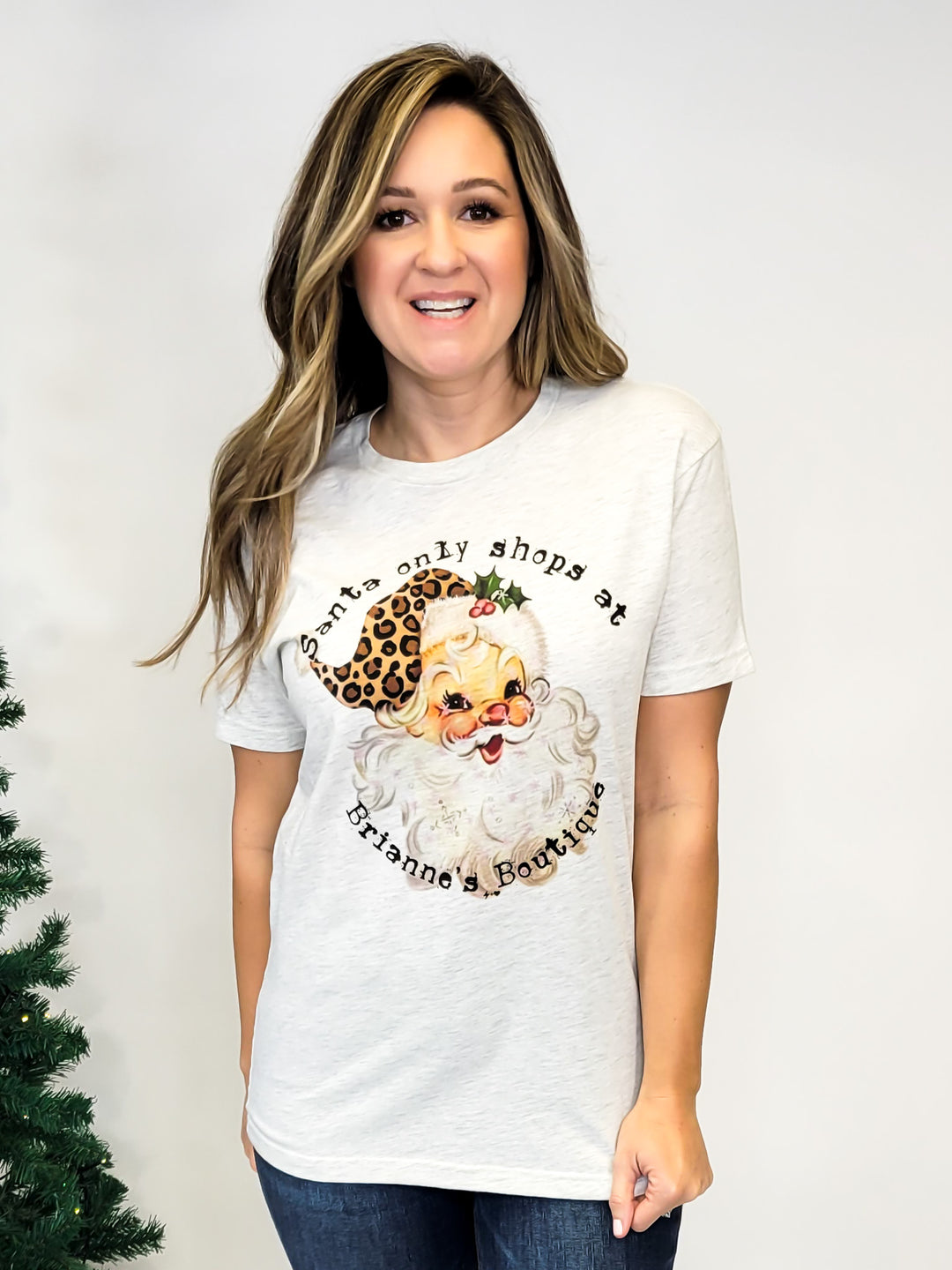 SANTA ONLY SHOPS AT BRIANNE'S BOUTIQUE T-SHIRT