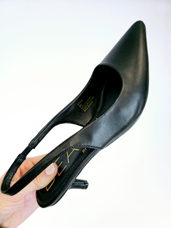 MATISSE GRAZIA SLINGBACK KITTEN HEEL - BLACK