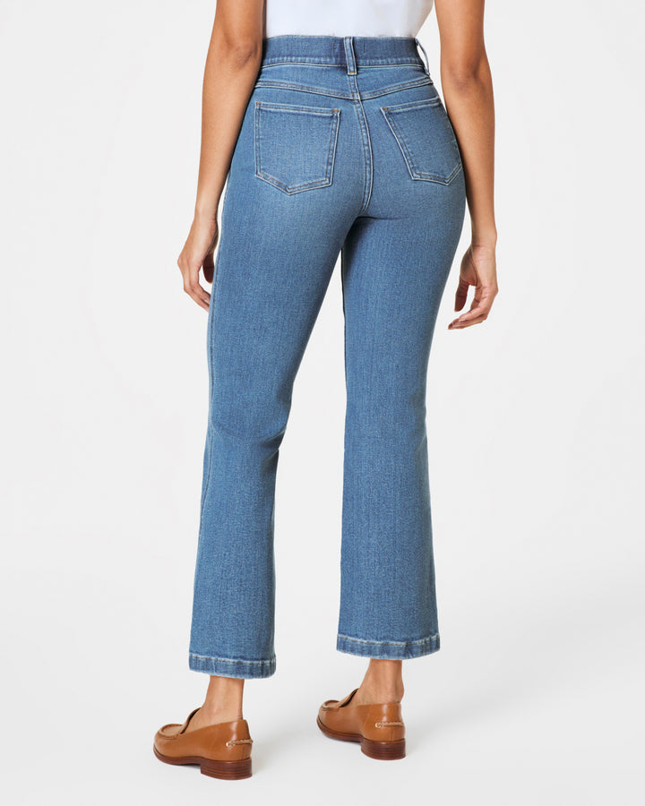 SPANX PULL ON KICK FLARE JEANS - STONEWASHED BLUE